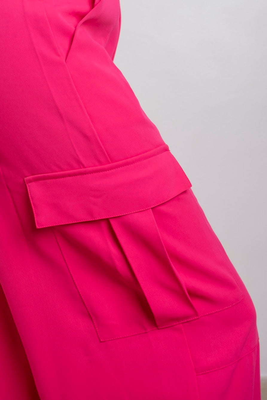 Hot Pink Isla Wide Leg Cargo Pants - NEW WARDROBE? 40% DISCOUNT AT CHECKOUT!