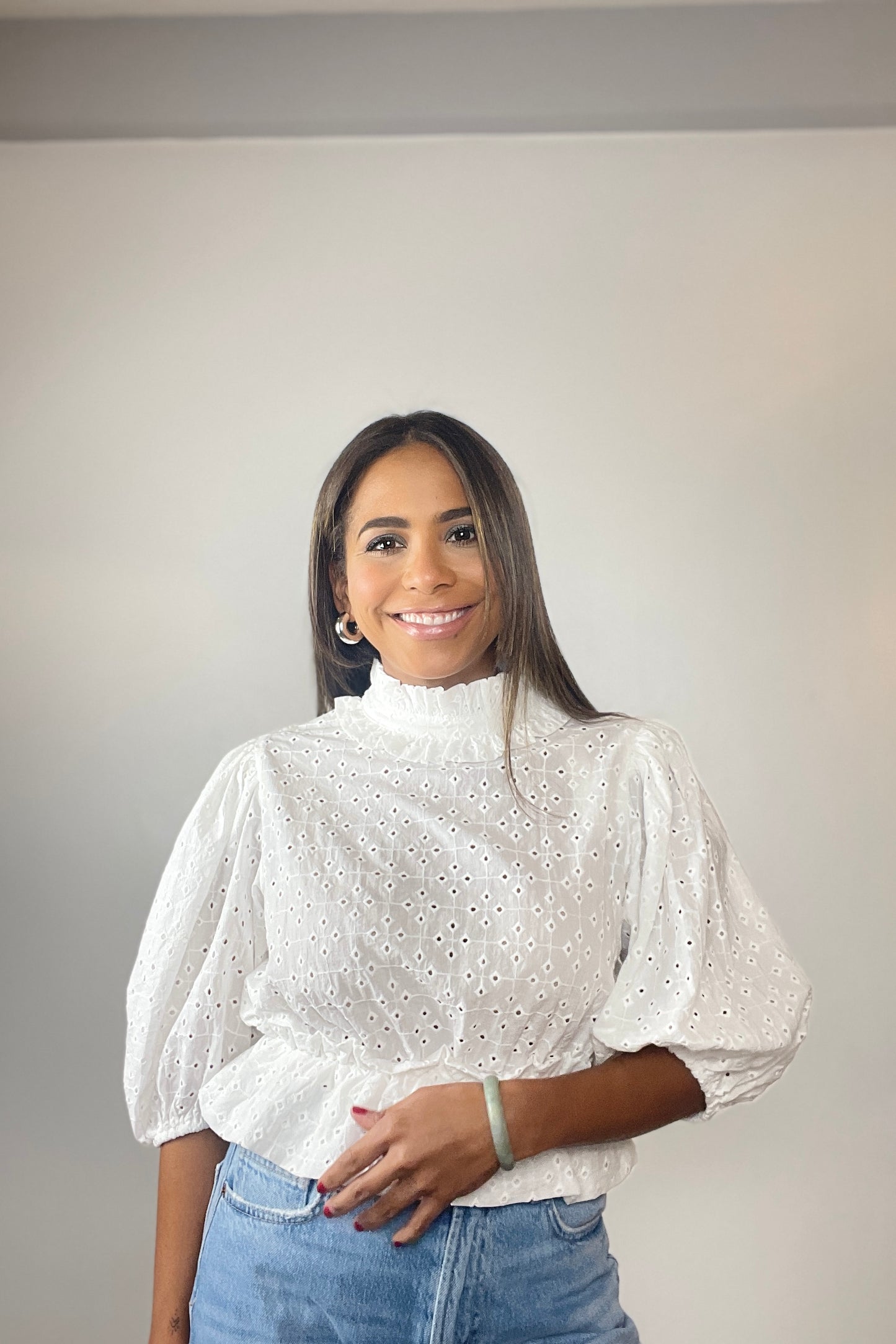 Serenity White Eyelet Top - NEW WARDROBE? 40% DISCOUNT AT CHECKOUT!