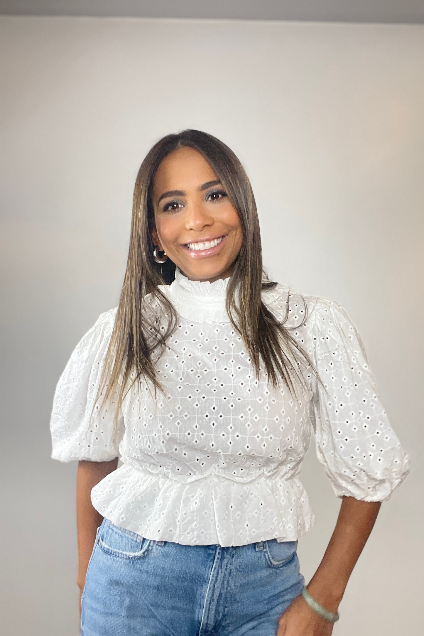 Serenity White Eyelet Top - NEW WARDROBE? 40% DISCOUNT AT CHECKOUT!