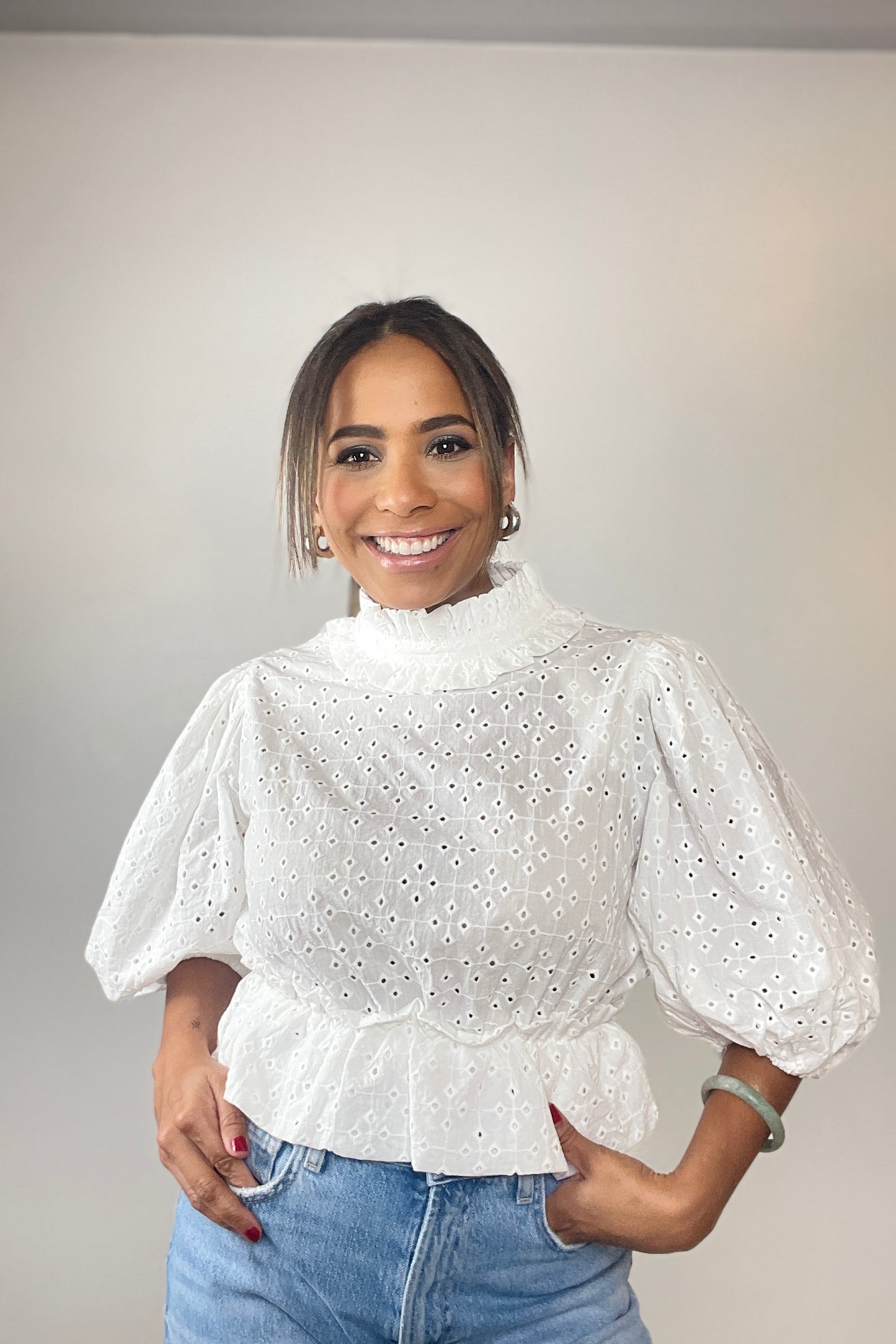 Serenity White Eyelet Top - NEW WARDROBE? 40% DISCOUNT AT CHECKOUT!