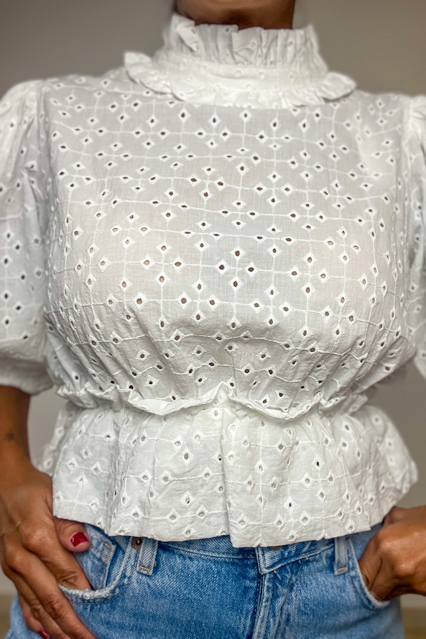 Serenity White Eyelet Top - NEW WARDROBE? 40% DISCOUNT AT CHECKOUT!