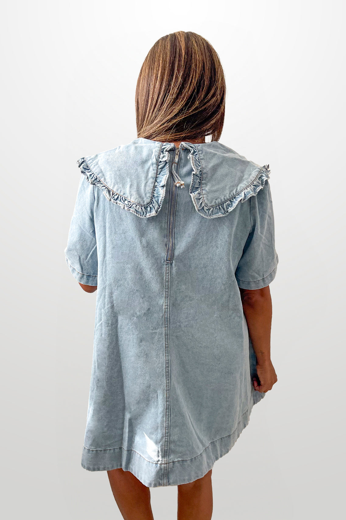Mahon Collar Denim Mini Dress - NEW WARDROBE? 40% DISCOUNT AT CHECKOUT!