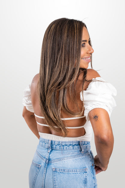 Rincon Puff Open Back Crop Top - NEW WARDROBE? 40% DISCOUNT AT CHECKOUT!
