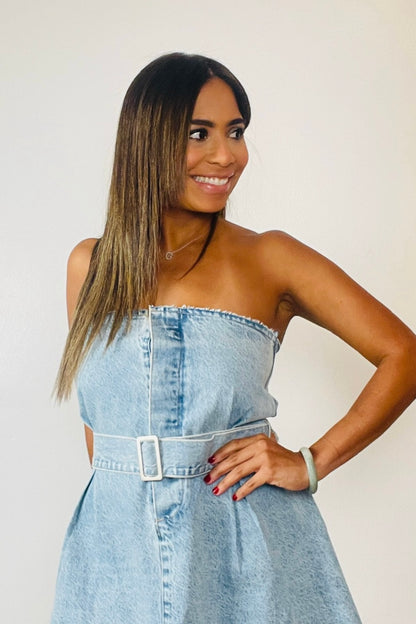 Santurce Denim Tube Dress - NEW WARDROBE? 40% DISCOUNT AT CHECKOUT!