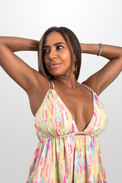San Juan Flair Halter Tiered Strap Mini Dress - NEW WARDROBE? 40% DISCOUNT AT CHECKOUT!